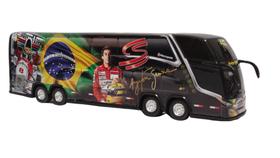 Brinquedo Ônibus Miniatura Ayrton Senna 2 Andares - Marcopolo G7 DD - G8 - mini - Miniatura - Min