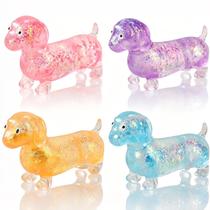 Brinquedo Oyeftp 4 Peças Cachorrinho Dachshund Squishy para Alívio do Estresse