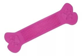 Brinquedo p Cães Osso TopBone De Borracha Rosa M Furacão Pet