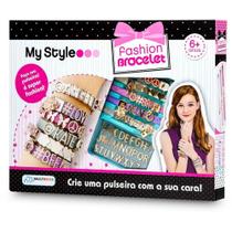 Brinquedo p/Menina My Style Kit Pulseiras c/Letra Multikids
