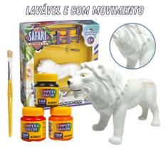 Brinquedo p/ pintar colorir pintura safari 3 tintas + pincel - ADIJOMAR Brinquedo p/ pintar colorir pintura safari 3 tintas + pincel - ADIJOMAR