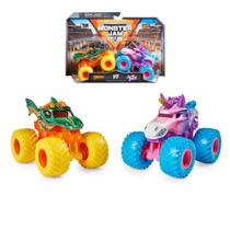 Brinquedo Pack Kit 2 Veículos Carrinho 1:64 Colecionável Metal Monster Jam Truck Original Spin Master