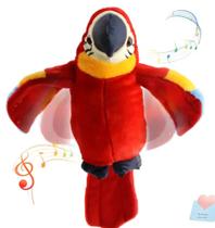 Brinquedo Papagaio com Músicas, Fala Grava e Repete e Bate as Asas.