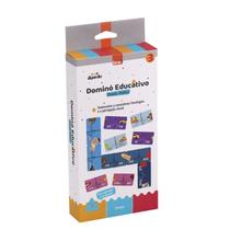 Brinquedo Papel Dominó Divisão Silábica - Com 28 Peças - BRW Brinquedo Papel Dominó Divisão Silábica - Com 28 Peças - BRW