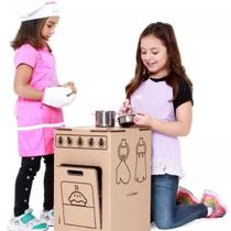 Brinquedo Papelão Fogão Pintar Criança Menina 3 4 5 anos Presente Infantil Sustentável Casinha - Eu amo Papelão