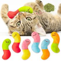 Brinquedo para animais de estimação L1rabe 6P Colorful Organic Catnip Worms 11x4x3cm Brinquedo para animais de estimação L1rabe 6P Colorful Organic Catnip Worms 11x4x3cm