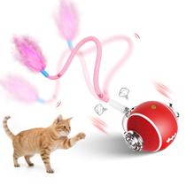 Brinquedo para animais de estimação PANRIO Electric Cat Ball 3 modos Feather Tail