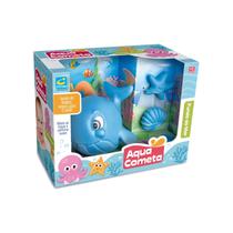 Brinquedo Para Banho Kit Baleia Azul Fundo Do Mar +3 Meses Cometa Brinquedos