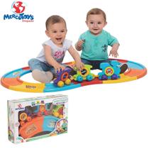 Brinquedo para Bebe Babytrain Express com 12 Trilhos MercoToys, Multicor