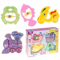 Brinquedo Para Bebe Chocalho Sensorial Educacional Colorido Interativo Com 4 Peças Infantis Brinquedo Para Bebe Chocalho Sensorial Educacional Colorido Interativo Com 4 Peças Infantis