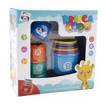 Brinquedo Para Bebe Copos Monta E Desmonta 9 Pecas +9 Meses