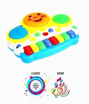 Brinquedo Para Bebê Educativo Piano Tambor Com Musica E Luz Teclado Infantil Colorido - Toys