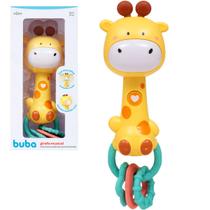 Brinquedo Para Bebe Girafinha Chocalho Mordedor Musical + 6 Meses - Buba