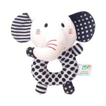 Brinquedo Para Bebê Macaco Feliz Preto E Branco Chocalho De Mão Para Recém-Nascidos Chocalho De