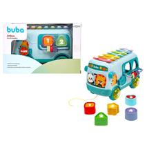 Brinquedo Para Bebê Ônibus de Atividades Dos Animais Com Xilofone Maracas e Formas Encaixáveis - Buba