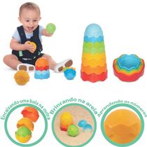 Brinquedo para Bebês + 6 meses Torre de Empilhar Didático - Mercotoys