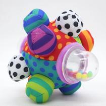 Brinquedo Para Bebês Bola Macia Chocalho 3D Mordedor Sensorial Divertido
