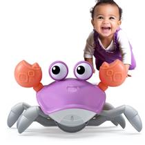 Brinquedo para bebês Crawling Crab Control Future Purple com música e luz