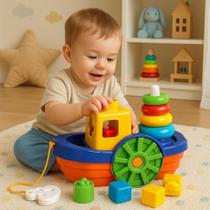 Brinquedo para Bebês Educativo Barco Didático Flutua Acima de 1 ano Brinquedo para Bebês Educativo Barco Didático Flutua Acima de 1 ano