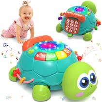 Brinquedo para bebês Hanayo Musical Turtle Crawling 6-18 meses verde