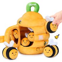 Brinquedo para bebês JoyCat B2 Soft Baby Beehive com 5 abelhas sensoriais 0-3Y
