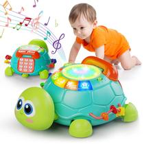 Brinquedo para bebês Letapapa Musical Turtle Crawling 6-18 meses com luz