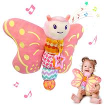 Brinquedo para bebês VOILBTOY Butterfly com som de 0 a 6 meses rosa
