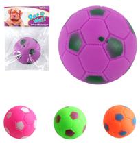 Brinquedo para cachorro bola de futebol de pvc com som 7cm de ø