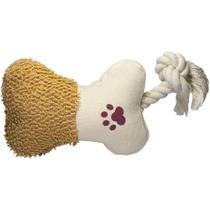 Brinquedo para Cachorro de Pelúcia com Corda Osso Bege 30cm
