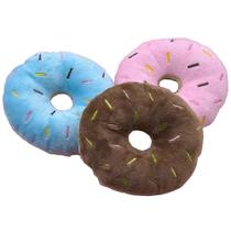 Brinquedo para cachorro donuts de pelucia com som colors 11cm de ø