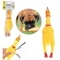 Brinquedo para cachorro frango de plastico com som 16cm bons cheff