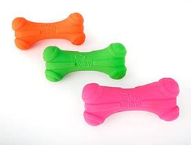Brinquedo para Cachorro Hartz DuraPlay Osso de Látex que Apita, Grande, Pacote com 3