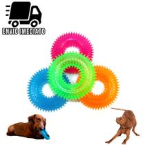 Brinquedo para Cachorro Mordedor Argola de Borracha Pet Cães com Apito
