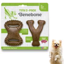 Brinquedo Para Cachorros Roer Benebone Tiny 2 Pack Bacon Mordedor Pet
