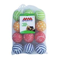 Brinquedo para cães AMA SPORT, pacote com 12 bolas de tênis Squeaky de 6,5 cm e 2,5 polegadas Brinquedo para cães AMA SPORT, pacote com 12 bolas de tênis Squeaky de 6,5 cm e 2,5 polegadas