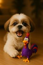 Brinquedo para Cães - Boneco Galo Carijó de Látex