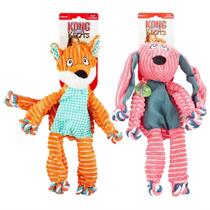 Brinquedo para cães KONG Floppy Knots Combo Fox and Bunny para médio/grande
