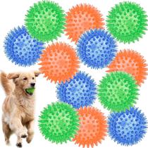 Brinquedo para cães LECHONG Squeaky Spiky Ball, pacote com 12 unidades para mastigadores agressivos Brinquedo para cães LECHONG Squeaky Spiky Ball, pacote com 12 unidades para mastigadores agressivos