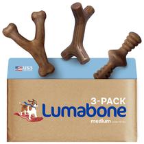 Brinquedo para Cães Lumabone Real Bacon - Pacote com 3 Unidades (Médio) - Durável