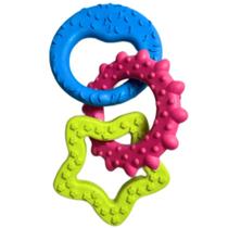 Brinquedo para Cães Mordedor Sol Estrela Lua Colorido 3 Em 1