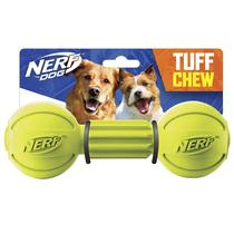 Brinquedo para cães Nerf Dog Rubber Chew Barbell, verde leve Brinquedo para cães Nerf Dog Rubber Chew Barbell, verde leve