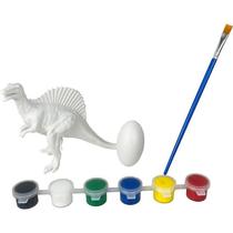 Brinquedo Para Colorir Kit Dinossauro De Pintar Com Tintas E Pincel