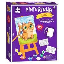 Brinquedo Para Colorir Kit Pinturinha Gatos
