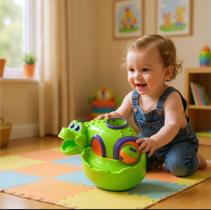 Brinquedo para Criança Crocoball Ensina e Desenvolve Brincando Estimulo Sensorial Motor Curiosidade