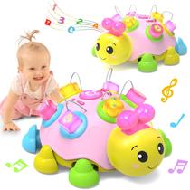Brinquedo para engatinhar bebês Holaxander Ladybug com música iluminada em rosa Brinquedo para engatinhar bebês Holaxander Ladybug com música iluminada em rosa