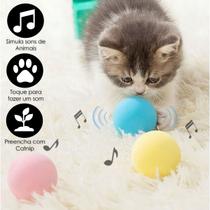 Brinquedo Para Gato Bola Interativo Com Som Sapo Grilo Passaro Catnip Squeak Ball