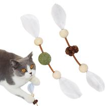 Brinquedo para Gato PEEKAB - Catnip, Prata e Pena - 2 Unidades