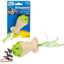 Brinquedo Para Gato Peixe De Poliester Guizo +Argola 27Cm