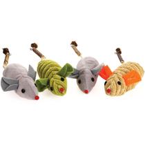 Brinquedo para Gato Raw Paws - Camundongo de Pelúcia com Catnip e Silvervine (4 unidades)