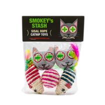 Brinquedo para Gato Smokey's Stash - Catnip com Rato de Sisal e Bola